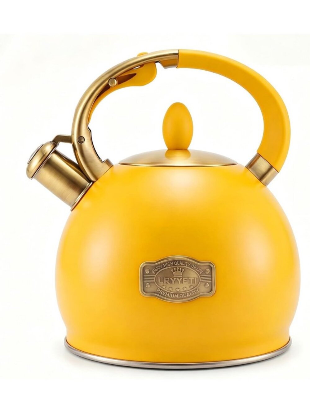 Stainless Steel Whistling Tea Kettle, 2.64 Quart Stovetop - Bright Yellow Color